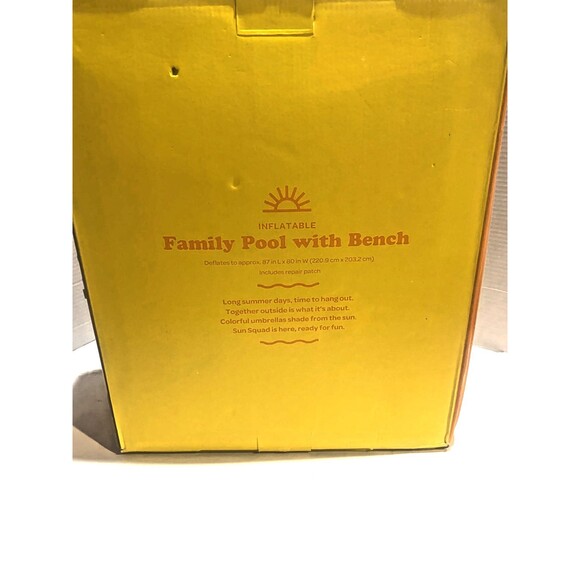 Sun Squad Inflatable Family Pool with Bench, Cup Holders, and Backrest - Picture 3 of 3